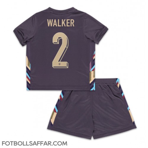 England Kyle Walker #2 Bortadräkt Barn EM 2024 Kortärmad (+ Korta byxor)